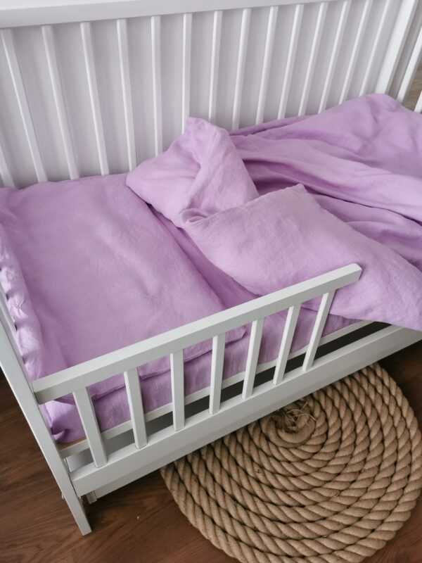 Vaikiškas lininių pataliukų komplektas „Švelni levanda“