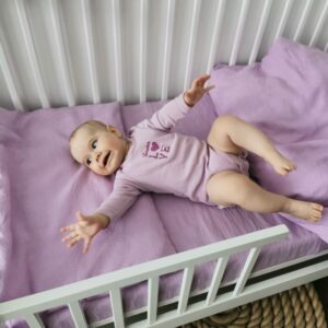 Vaikiškas lininių pataliukų komplektas „Švelni levanda“