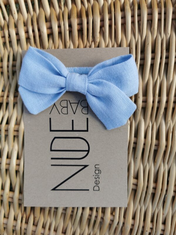 Lininė galvajuostė švelni mėlyna