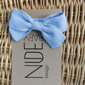 Lininė galvajuostė švelni mėlyna