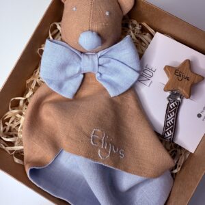 Rankų darbo migduko ir čiulptuko laikiklio rinkinys | NuDedesign