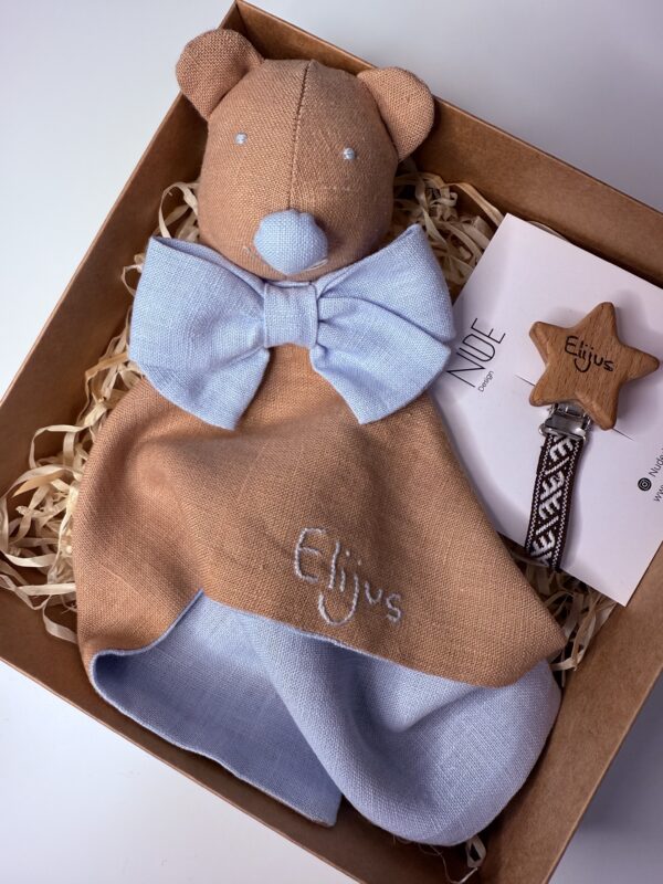 Rankų darbo migduko ir čiulptuko laikiklio rinkinys | NuDedesign