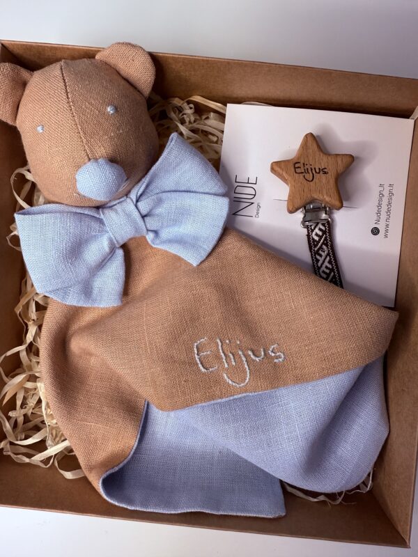 Rankų darbo migduko ir čiulptuko laikiklio rinkinys | NuDedesign