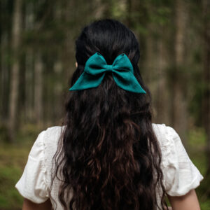 Rankų darbo lininis kaspinas plaukams