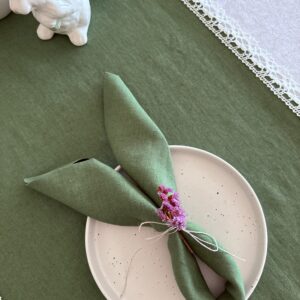 Lininis stalo takelis su servetėlėmis „Pavasaris“