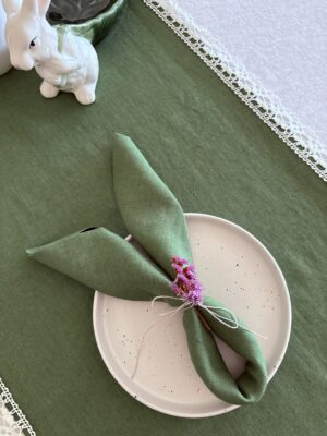 IMG_0431 Lininis stalo takelis su servetėlėmis „Pavasaris“