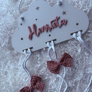 Personalizuotas kaspinėlių laikiklis „Debesėlis“
